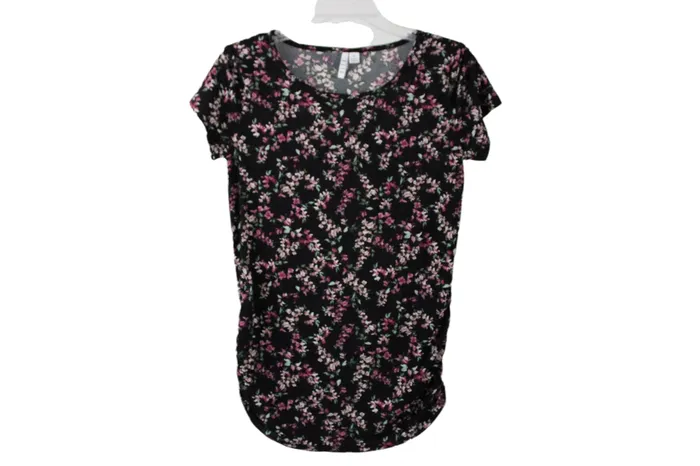 Elle Rings Elle Black Floral Top XS