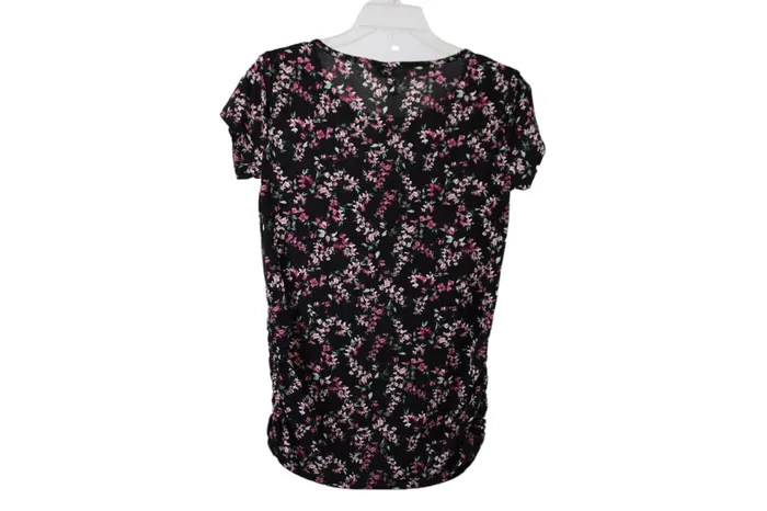 Elle Rings Elle Black Floral Top XS