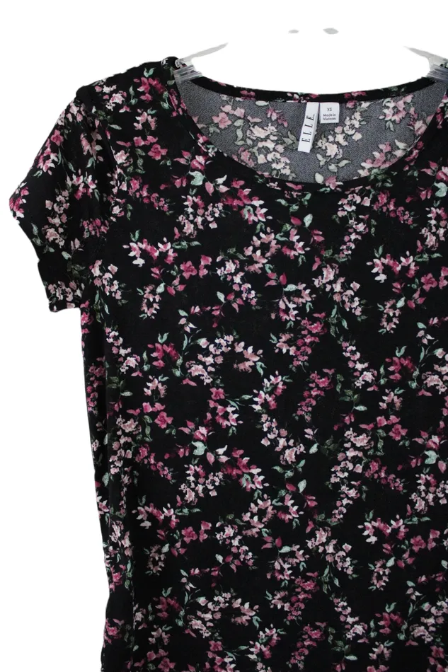 Elle Rings Elle Black Floral Top XS