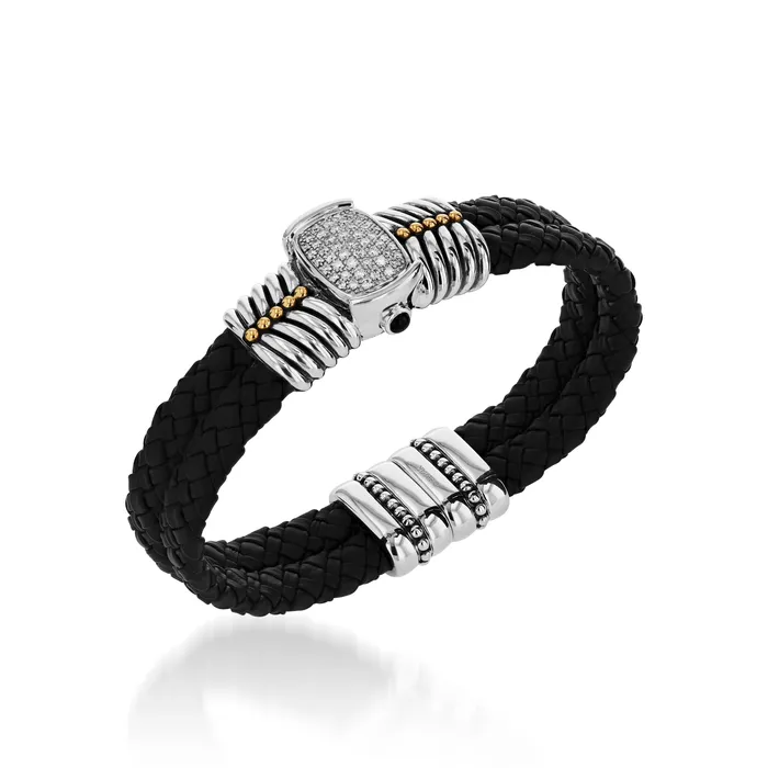 Entwine Pave Leather Bracelet Shop John Atencio Bracelets
