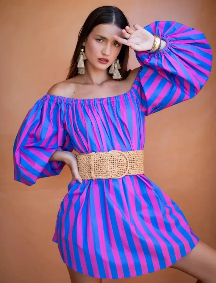 Erika Pea Earrings Harlow Mini Dress Erika Pea Earrings Harlow Mini Dress