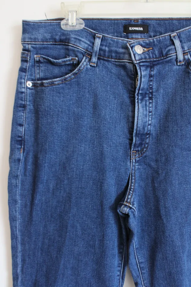 Express Distressed HighRise Flare Jeans 12 Regular Express Earrings