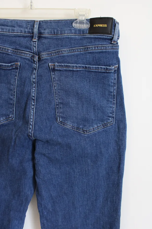 Express Distressed HighRise Flare Jeans 12 Regular Express Earrings