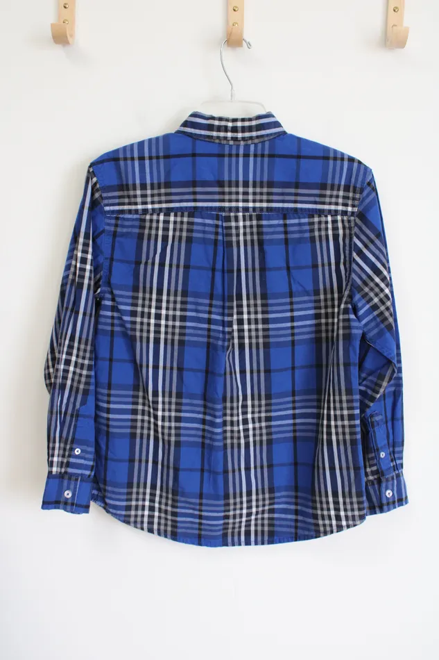 Faded Glory Rings Faded Glory Blue Plaid Button Down Shirt 1416