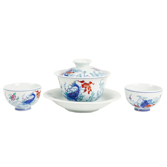 Fish Motif Gaiwan and Tea Cup Set Eastern Elm Earrings
