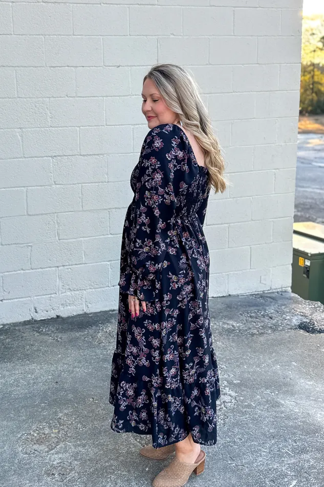 Friendly Florals Smocked Maxi Dress Haptics Earrings