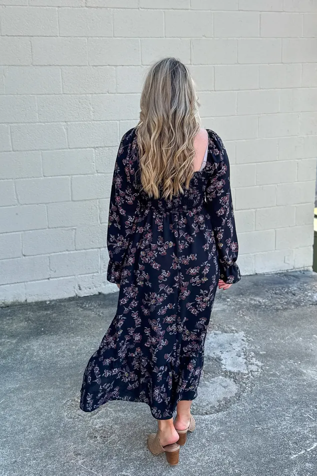 Friendly Florals Smocked Maxi Dress Haptics Earrings