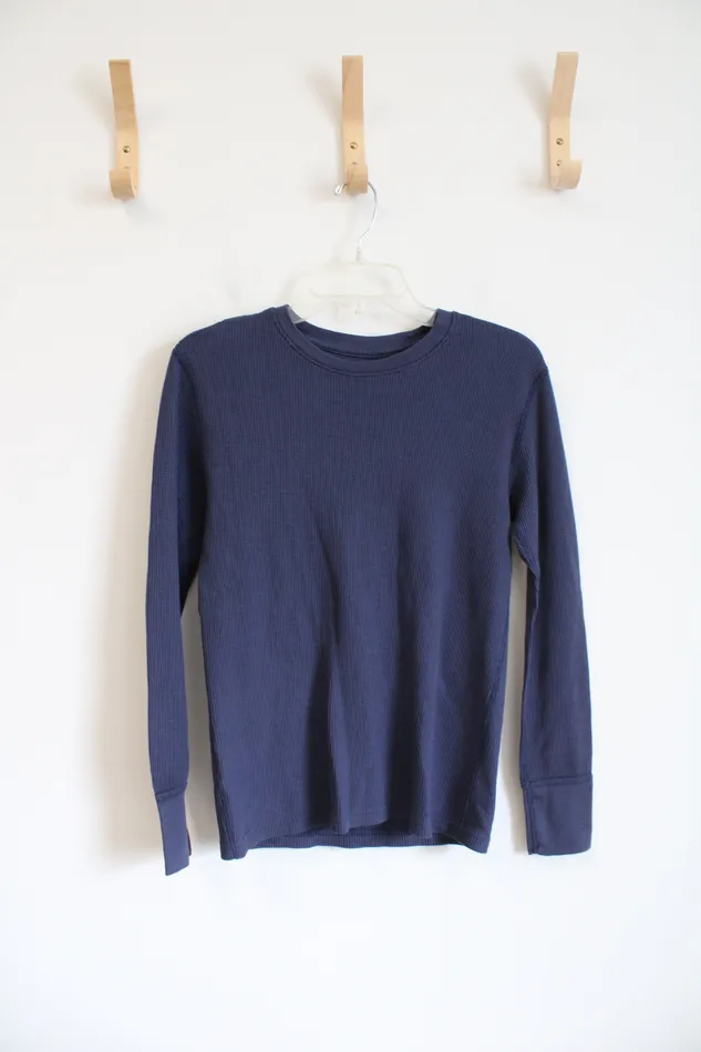 Fruit Of The Loom Blue Waffle Knit Long Sleeved Shirt M Fruit Of The Loom Necklaces