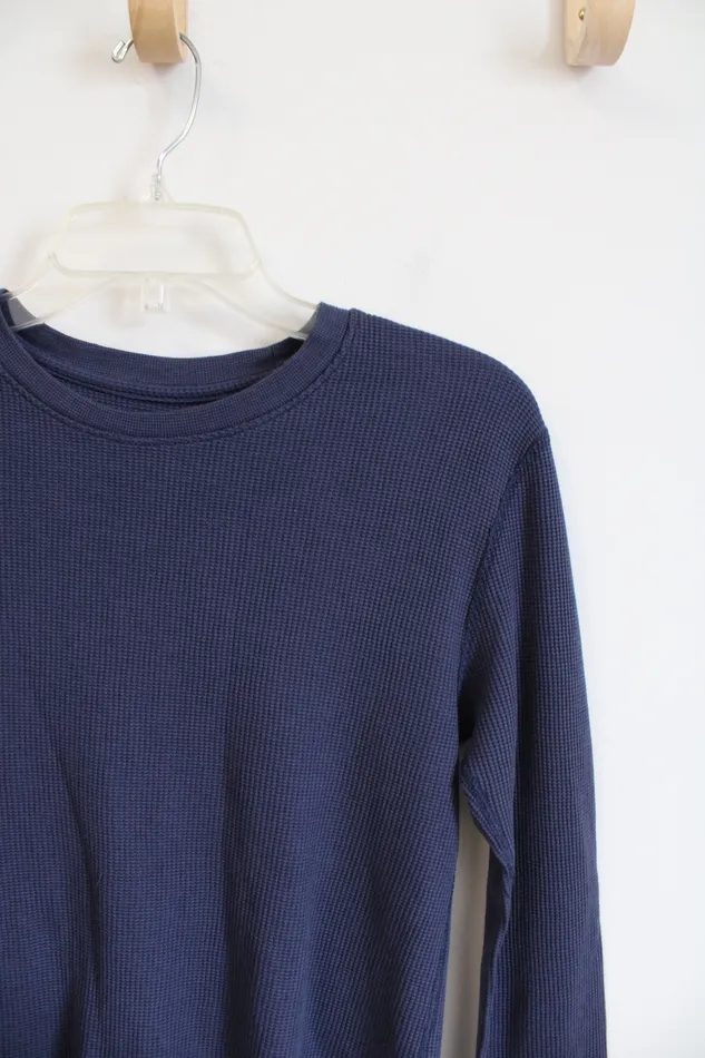 Fruit Of The Loom Blue Waffle Knit Long Sleeved Shirt M Fruit Of The Loom Necklaces