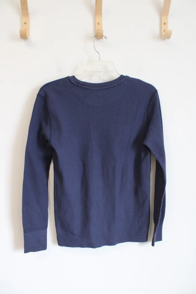 Fruit Of The Loom Blue Waffle Knit Long Sleeved Shirt M Fruit Of The Loom Necklaces