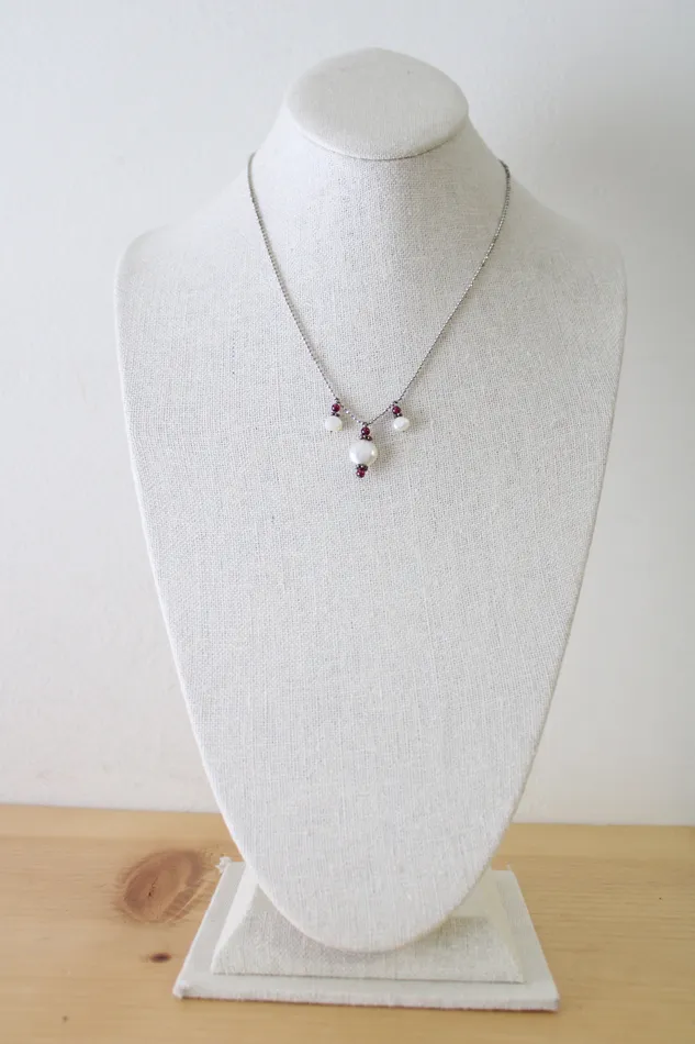 Genuine Baroque Pearl Red Beaded Necklace Jubilee Thrift Necklaces