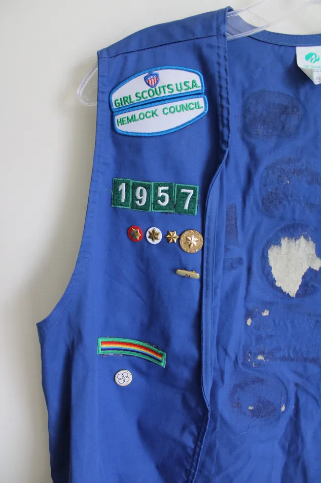 Girl Scouts Rings Vintage Blue Cadette Girl Scout Vest L
