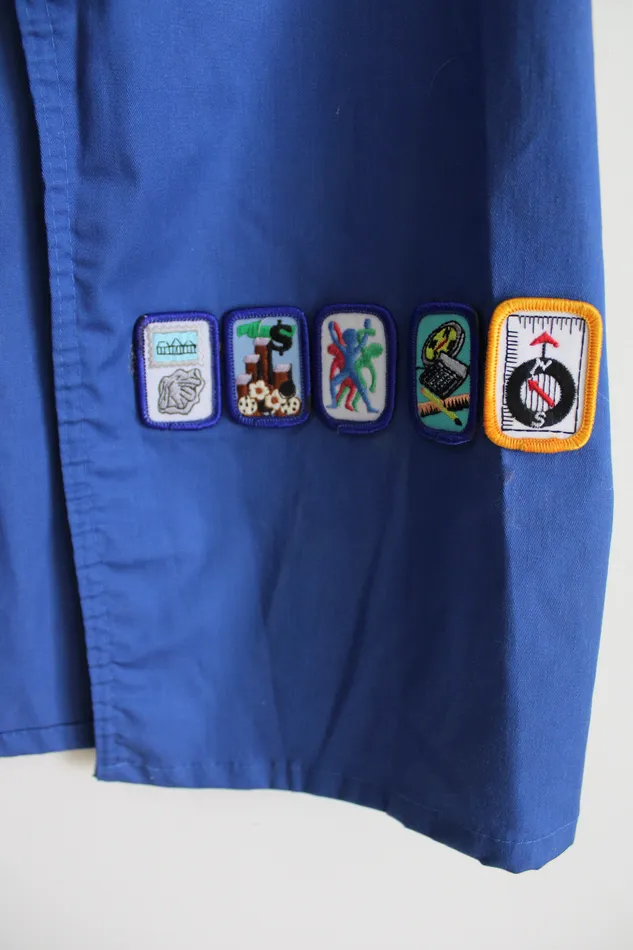 Girl Scouts Rings Vintage Blue Cadette Girl Scout Vest L