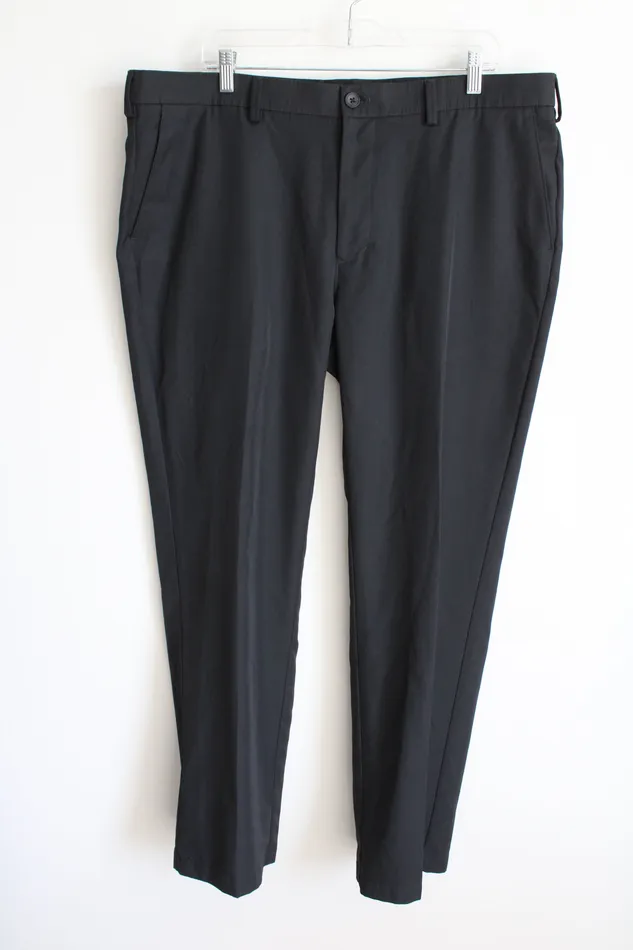 Haggar Black Straight Fit Dress Pant 40X32 Haggar Rings