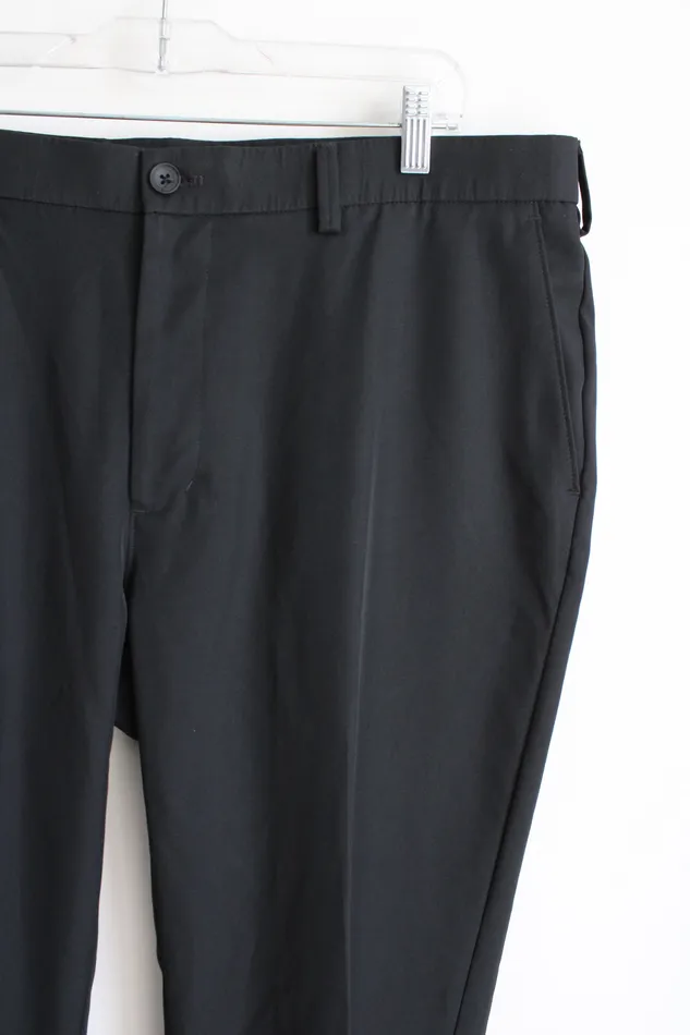 Haggar Black Straight Fit Dress Pant 40X32 Haggar Rings