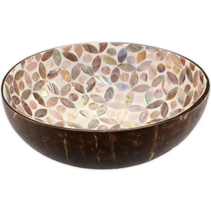 Handmade Mother of Pearl Petal and Pearls Coconut Bowl WORLDBUYERS Necklaces Handmade Mother of Pearl Petal and Pearls Coconut Bowl WORLDBUYERS Necklaces
