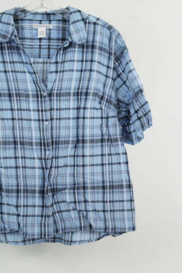 Hasting Smith Rings Hasting Smith Blue Plaid Shirt 2X