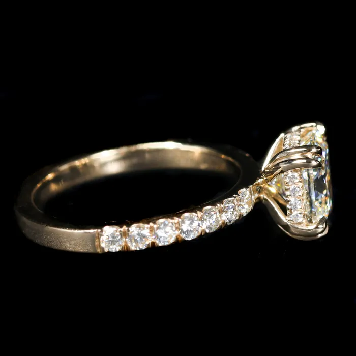 JS Simmons Diamond Consultants Rings 14K Yellow Gold GIA 201 Carat Cushion Cut Diamond Engagement Ring