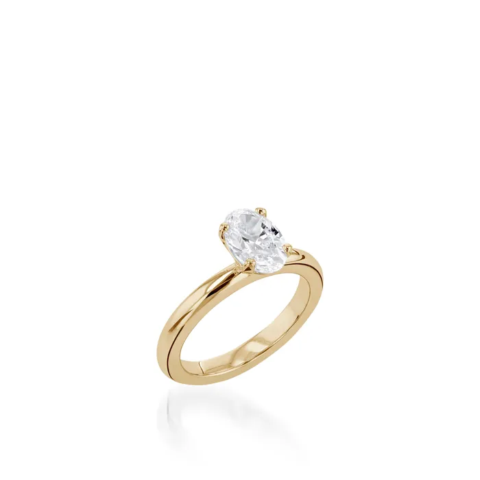 John Atencio Essence Solitaire Oval White Gold Engagement Ring Rings
