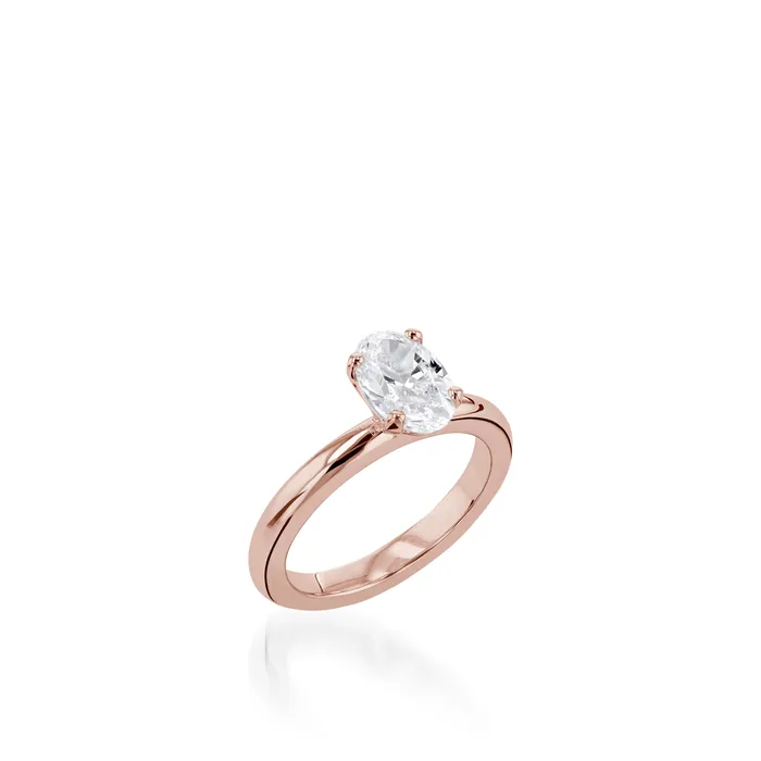 John Atencio Essence Solitaire Oval White Gold Engagement Ring Rings
