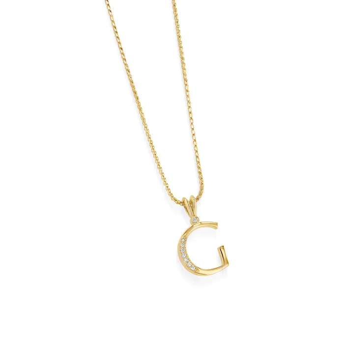 John Atencio Necklaces Initial G Diamond Medallion Pendant