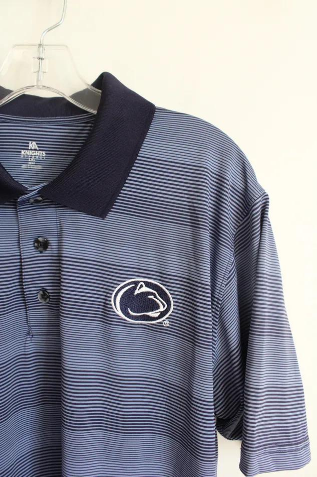 Knights Apparel Rings Knights Apparel Blue Striped Penn State Nittany Lions Polo Shirt L