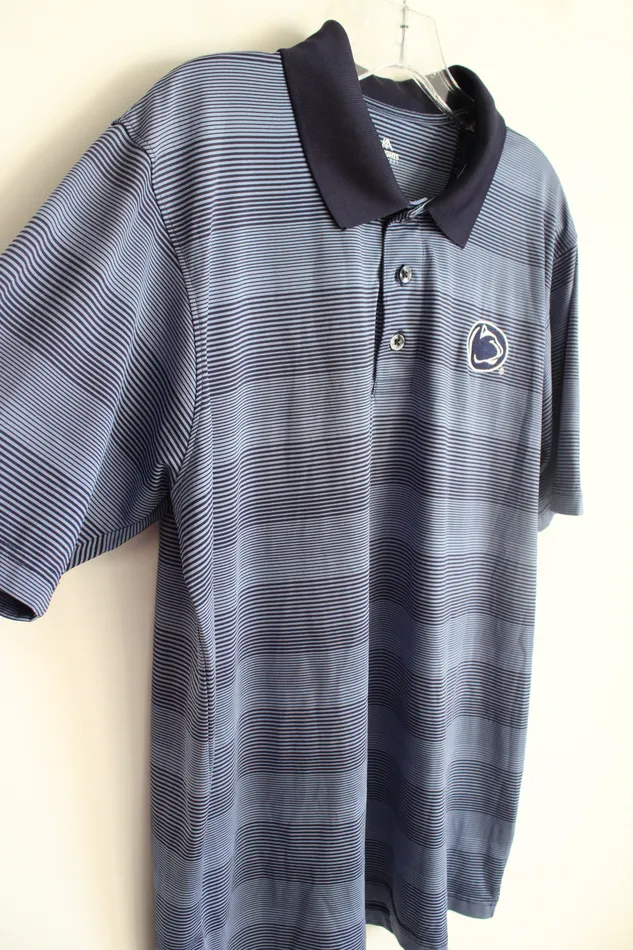 Knights Apparel Rings Knights Apparel Blue Striped Penn State Nittany Lions Polo Shirt L
