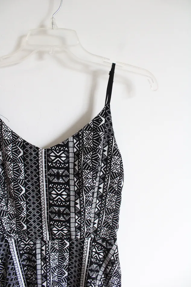 LA Hearts Rings LA Hearts Black and White Spaghetti Strap Midi Dress XS