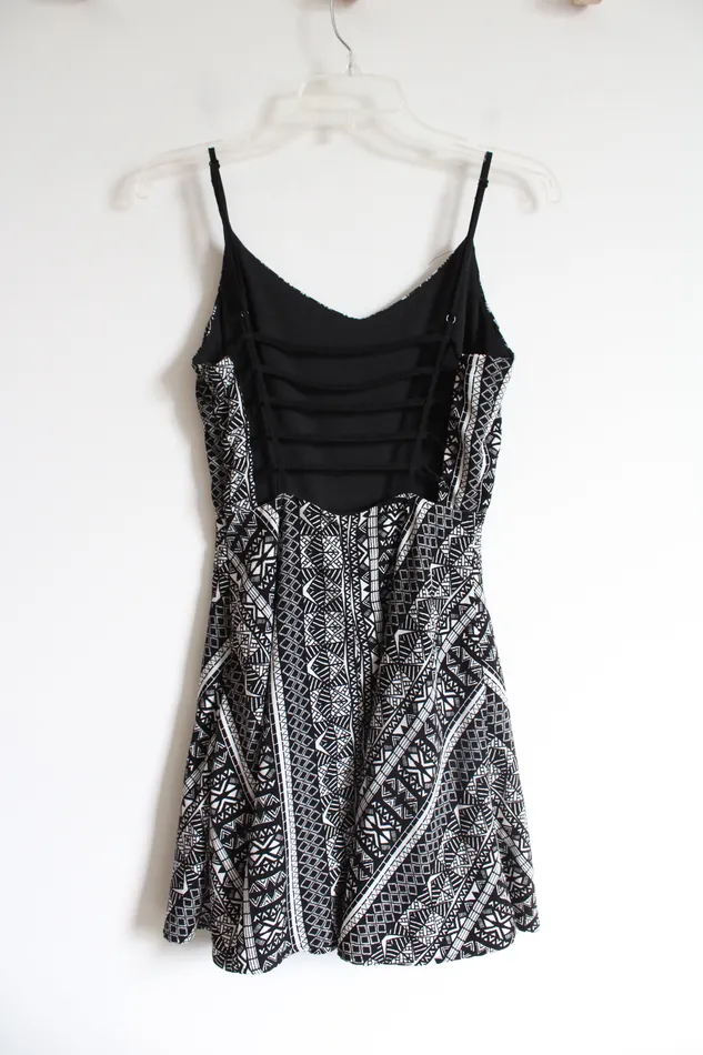 LA Hearts Rings LA Hearts Black and White Spaghetti Strap Midi Dress XS