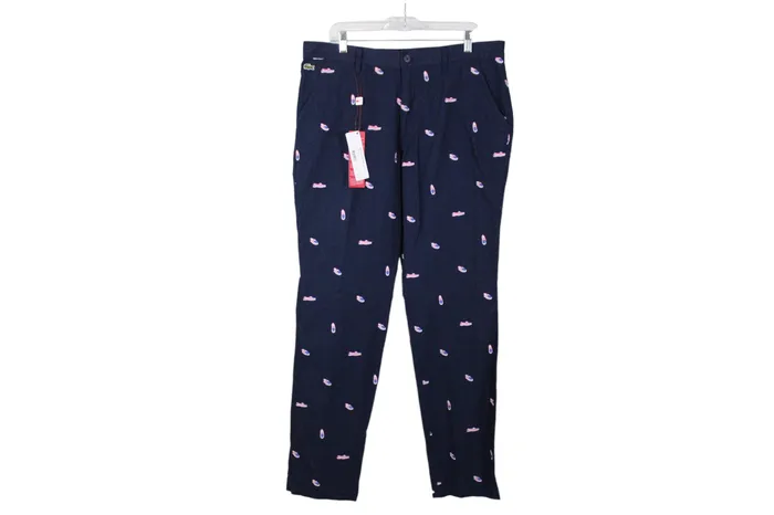 Lacoste Rings Lacoste Live Navy Blue Boat Shoe Embroidered Pants 36