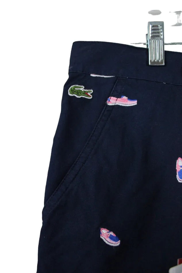 Lacoste Rings Lacoste Live Navy Blue Boat Shoe Embroidered Pants 36