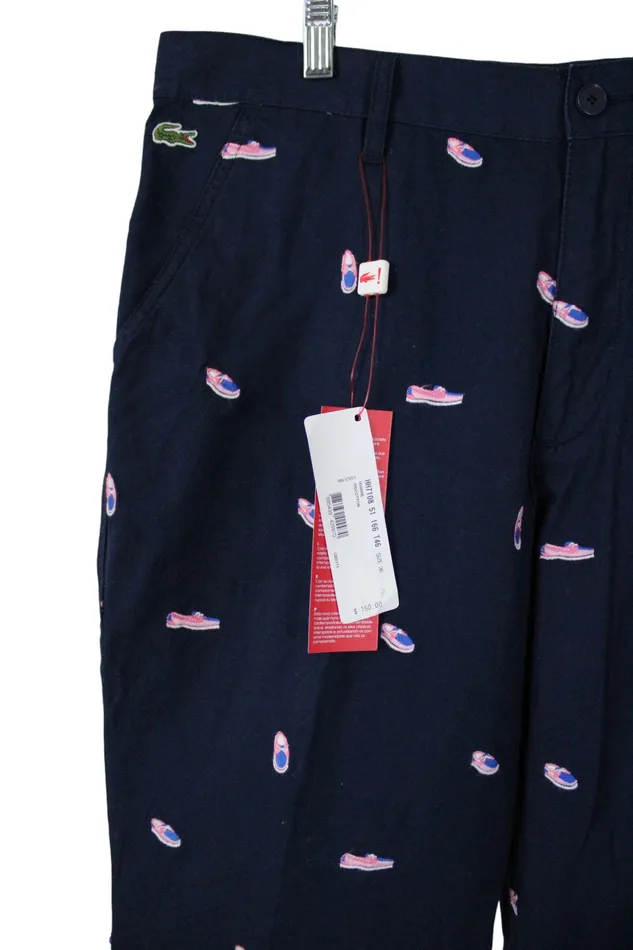 Lacoste Rings Lacoste Live Navy Blue Boat Shoe Embroidered Pants 36