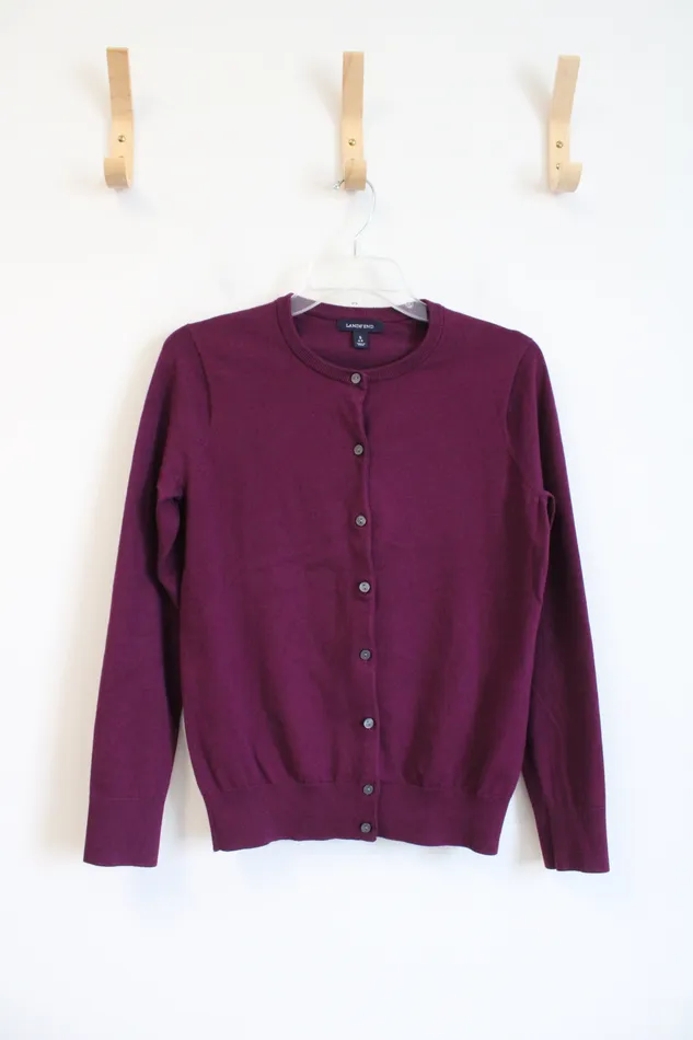 Lands End Earrings Lands End Plum Button Down Cardigan S