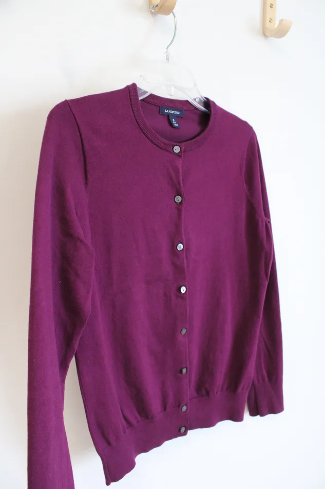 Lands End Earrings Lands End Plum Button Down Cardigan S