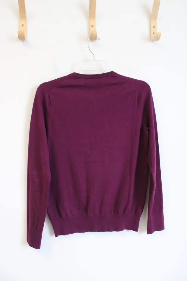 Lands End Earrings Lands End Plum Button Down Cardigan S