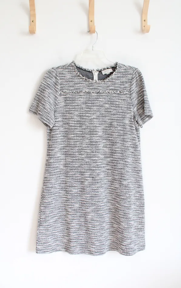 LOFT Black White Tweed Dress S Petite Ann Taylor LOFT Rings