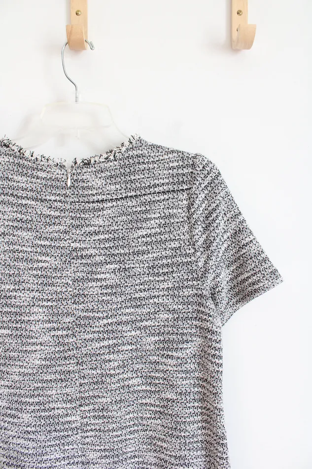 LOFT Black White Tweed Dress S Petite Ann Taylor LOFT Rings