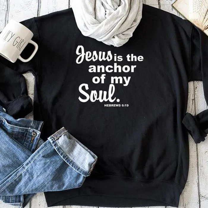 Lords Guidance Earrings Christian Sweatshirt br Jesus Is The Anchor