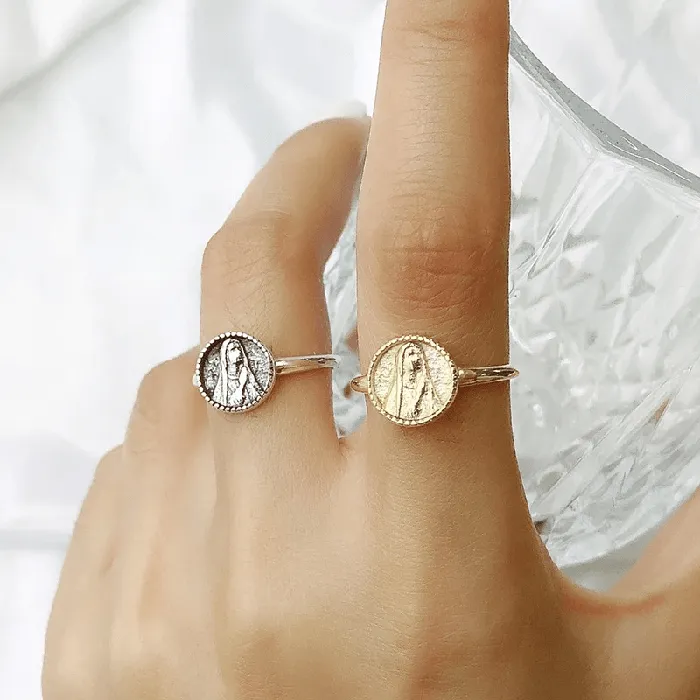 Lords Guidance Rings Adjustable Religious Our Lady Ring