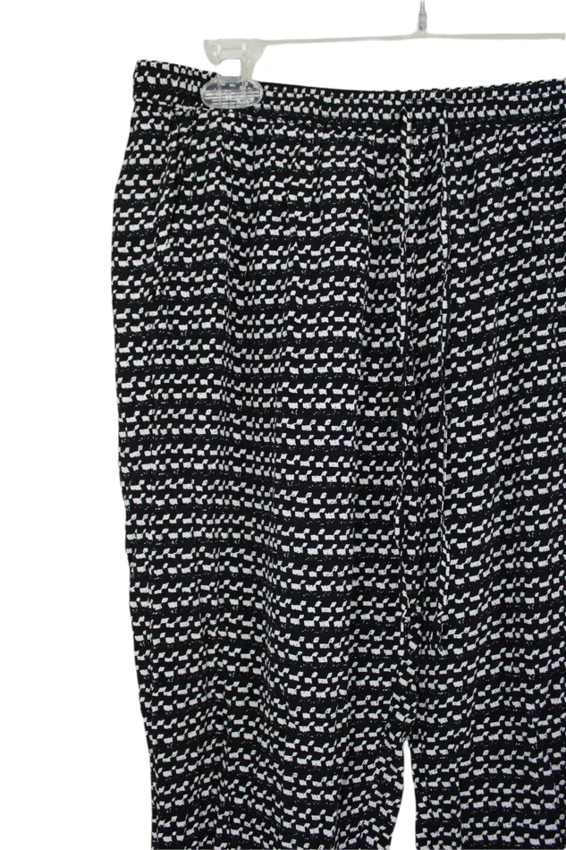 Max Studio Black White Lightweight Summer Pants M Max Studio Rings
