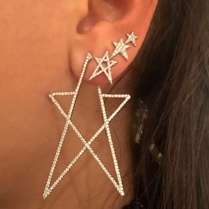 Maxi Pave Struck Star Stud Earring Kismet by Milka Earrings