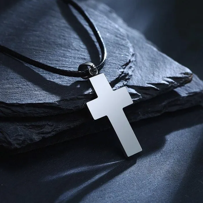 Mens Christian Necklace br Carbon Fiber Lords Guidance Necklaces