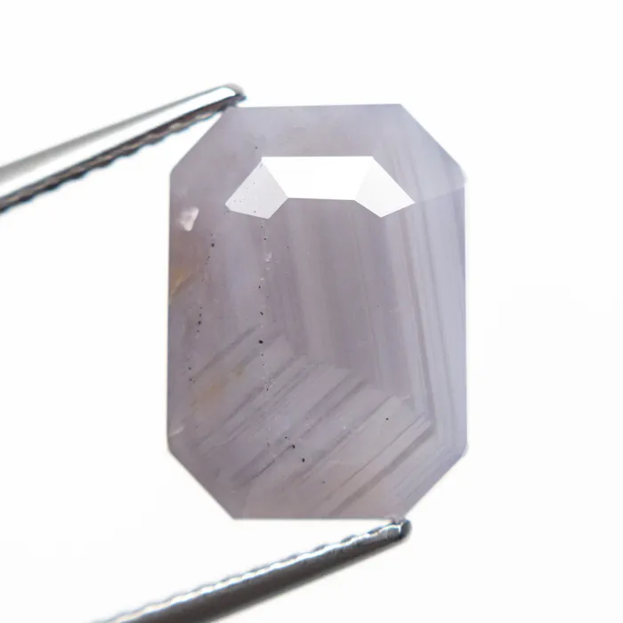 Misfit Gems Rings GreyPurple Step Cut Sapphire 959ct Cut Corner Rectangle