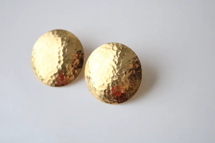 Napier Hammered Gold Clip On Earrings Napier Earrings