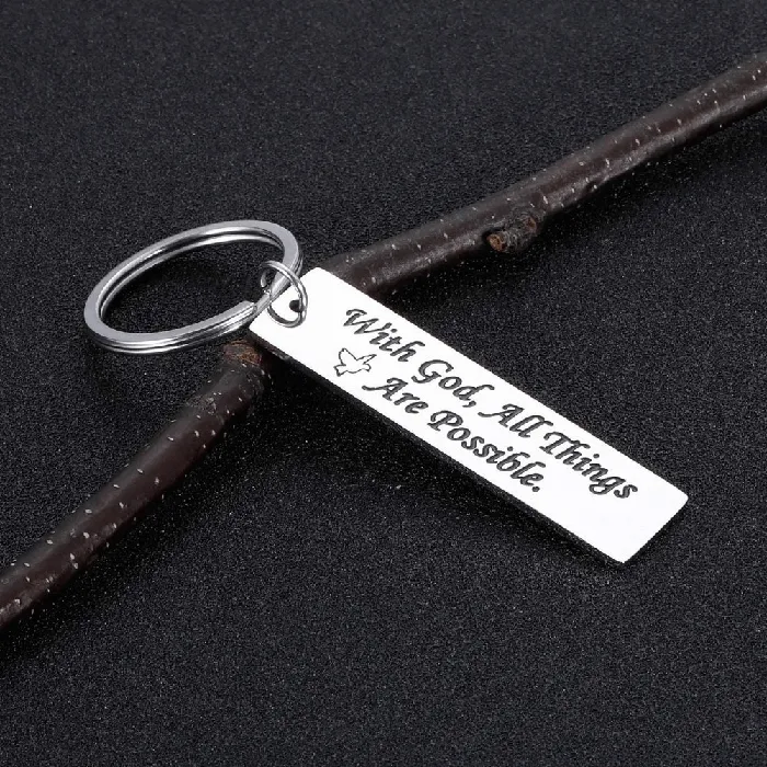 Necklaces Lords Guidance With God All Things Are Possible Christian Keyring
