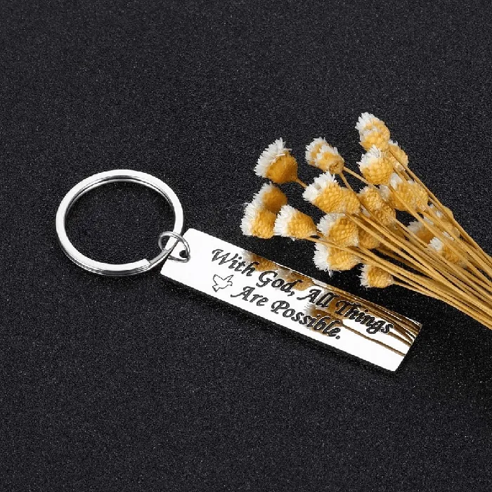Necklaces Lords Guidance With God All Things Are Possible Christian Keyring