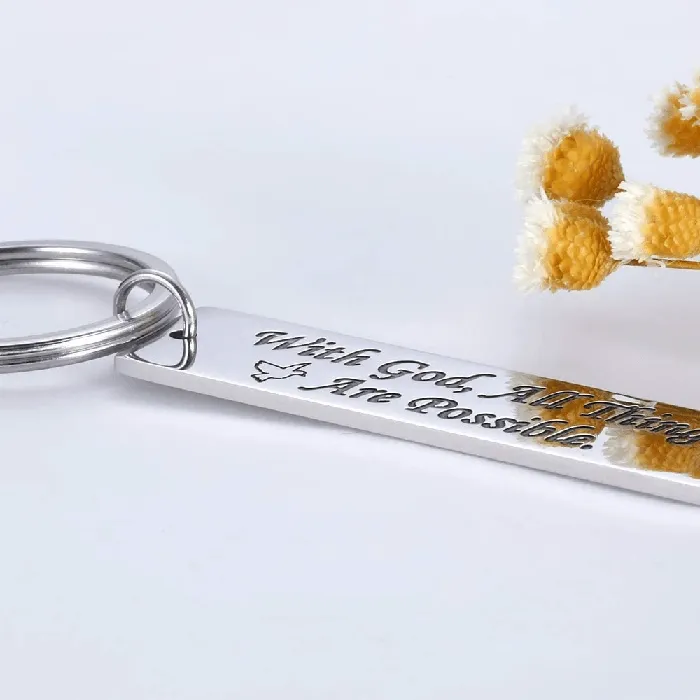 Necklaces Lords Guidance With God All Things Are Possible Christian Keyring