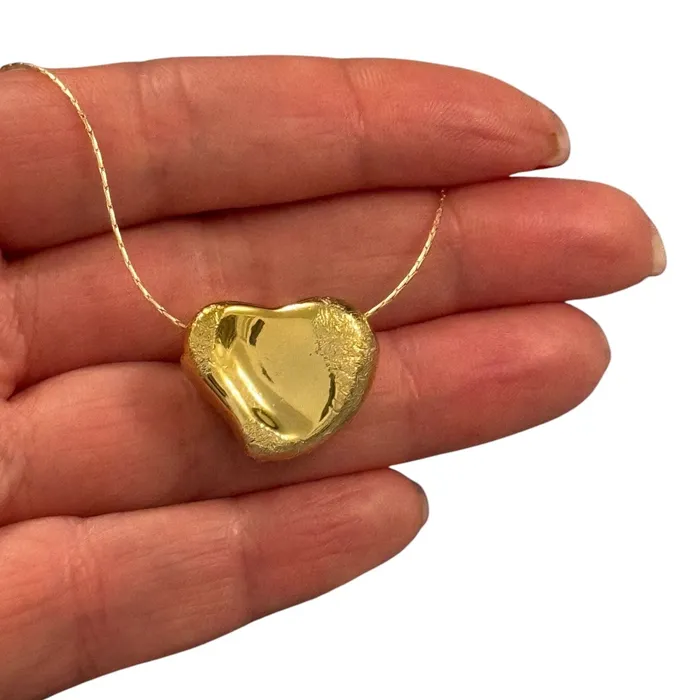 Necklaces Peppy Beads 24Kt Gold Plated 21mm Brushed Finish Heart Charms Gold Heart Charms with 2mm Horizontal Hole 5 pcs in a pack Necklaces Peppy Beads 24Kt Gold Plated 21mm Brushed Finish Heart Charms Gold Heart Charms with 2mm Horizontal Hole 5 pcs in a pack