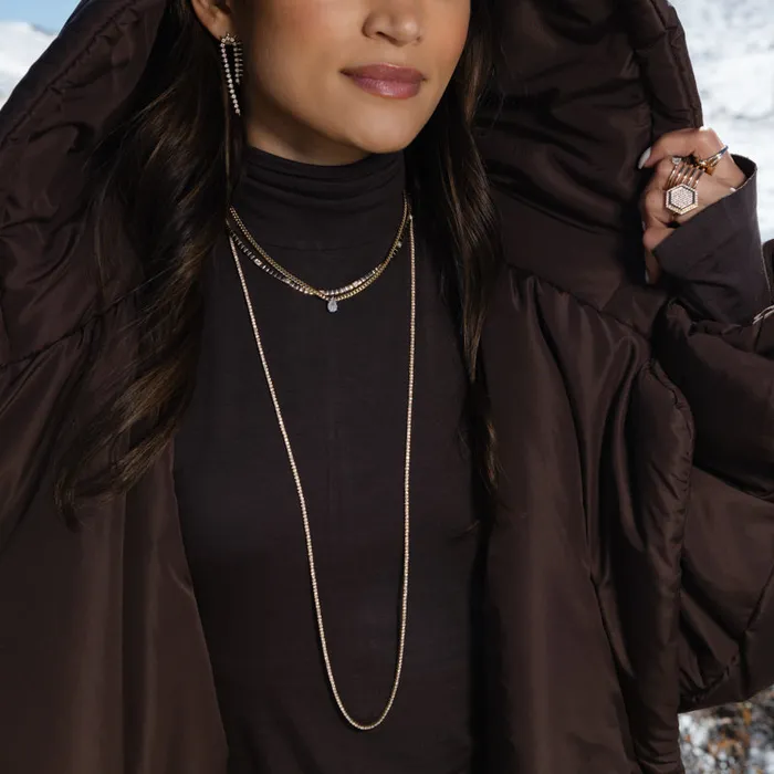 Necklaces RACHEL LYNN CHICAGO All The Way Diamond Yellow Gold 750cts Long 36 Tennis Necklace