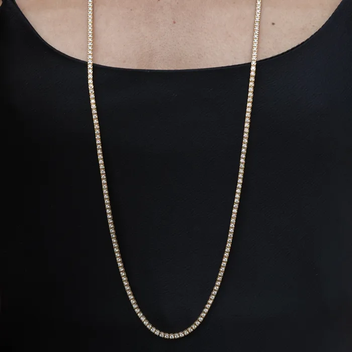 Necklaces RACHEL LYNN CHICAGO All The Way Diamond Yellow Gold 750cts Long 36 Tennis Necklace